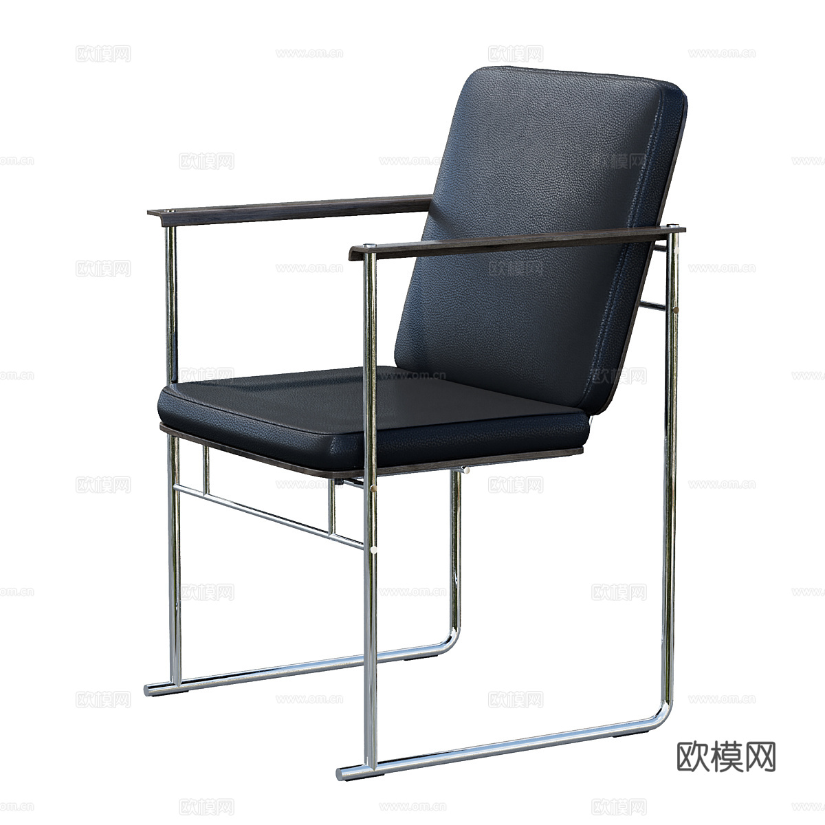 现代意式极简皮革办公椅3d模型