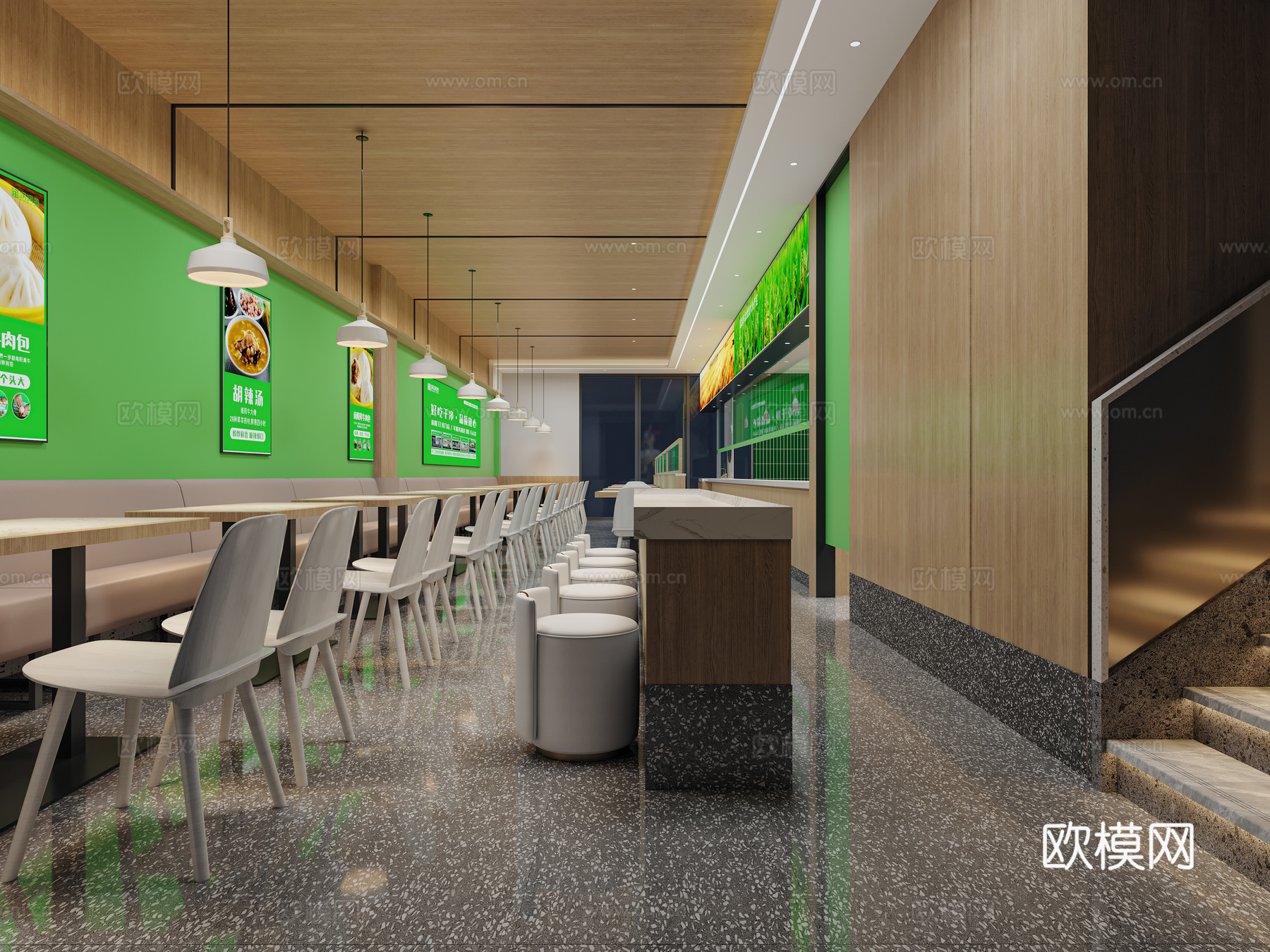 现代快餐店 现代早餐店3d模型