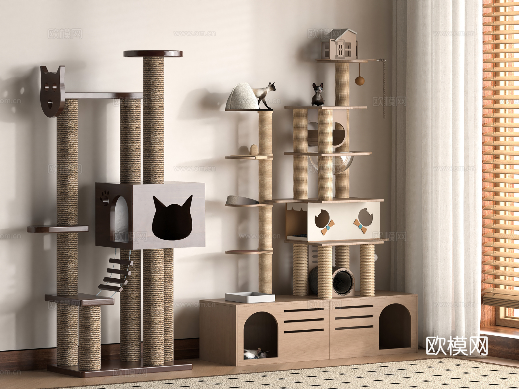 现代猫爬架3d模型