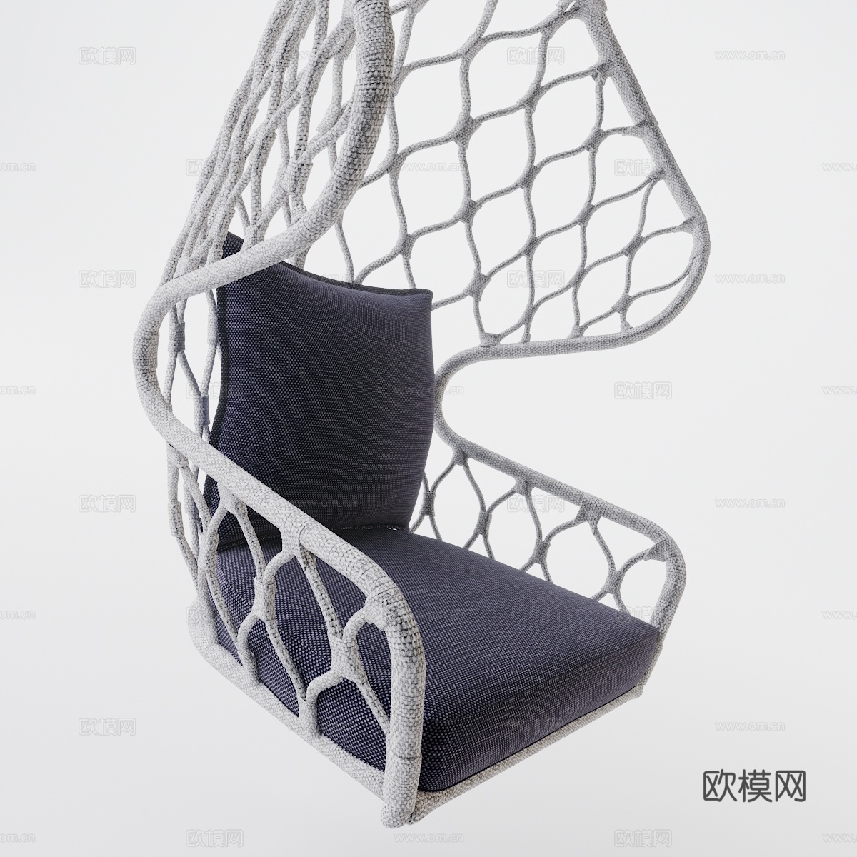 现代吊椅 藤制吊椅 麻绳吊椅 室内吊椅 室外吊椅 现代吊3d模型