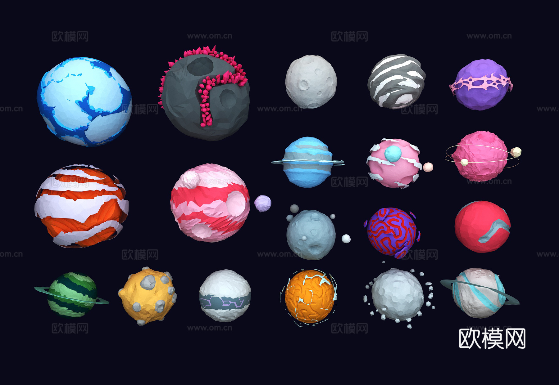 星球 低面行星 地球3d模型