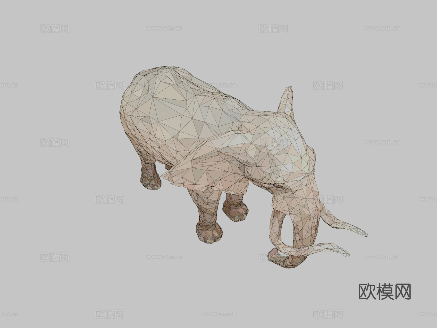 大象低多边形艺术非洲动物3d模型
