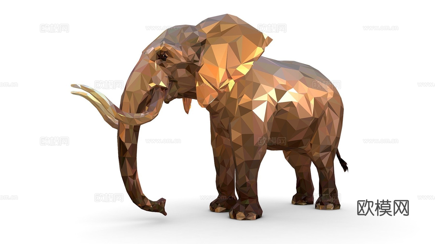 大象低多边形艺术非洲动物3d模型