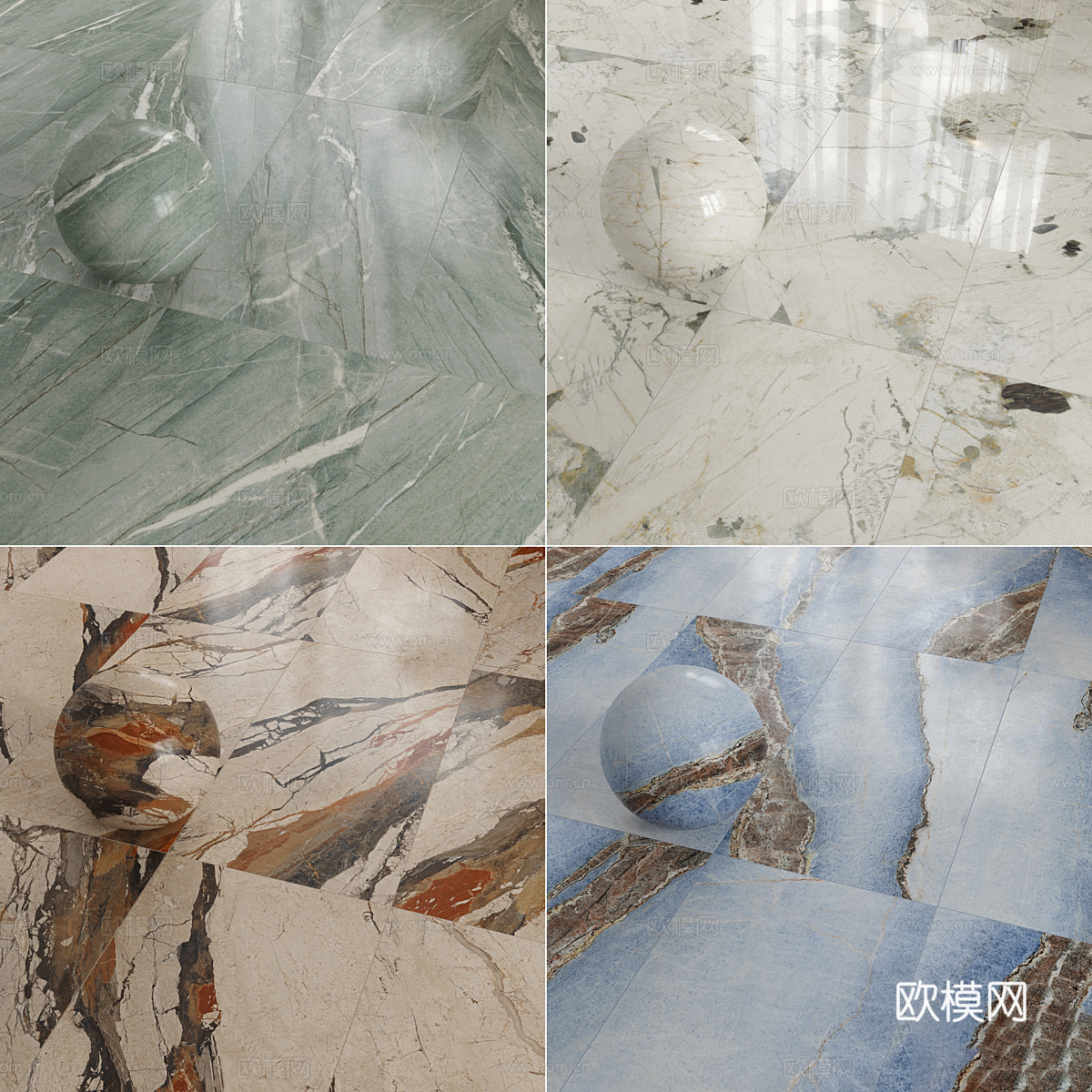 现代意式轻奢大理石 岩板 奢石 PU石材3d模型