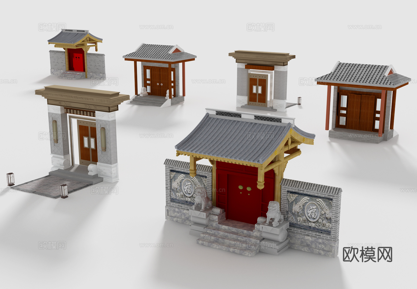 中式风格建筑3d模型
