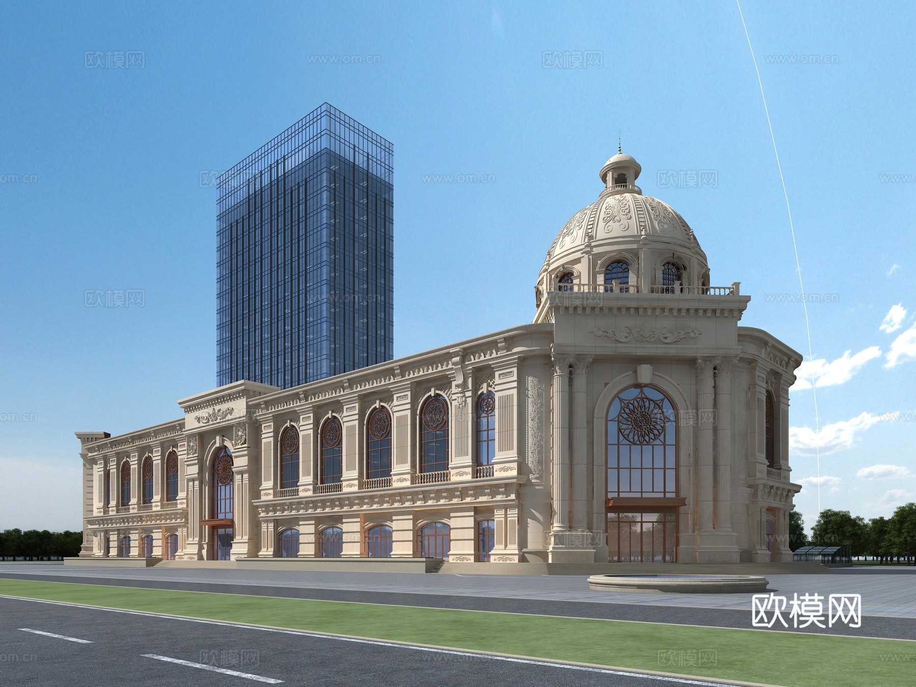 欧式商业综合体3d模型