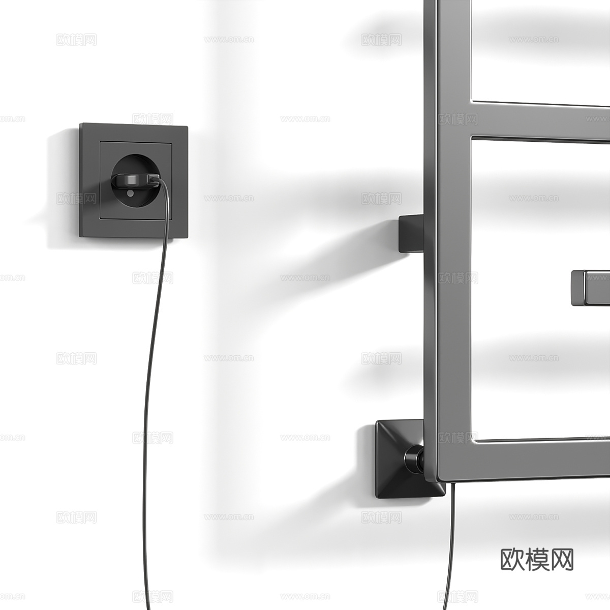 现代极简电热毛巾架3d模型