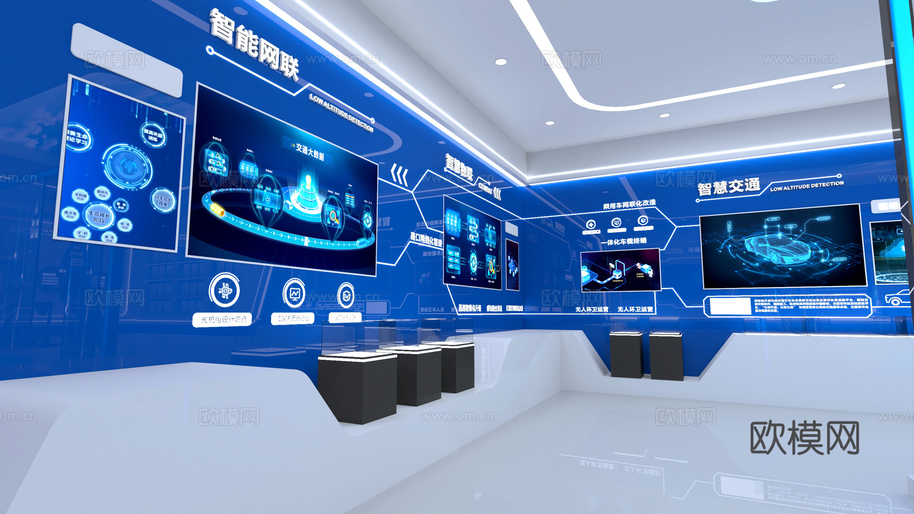 现代企业展厅-科技企业展厅科技展厅3d模型3d模型
