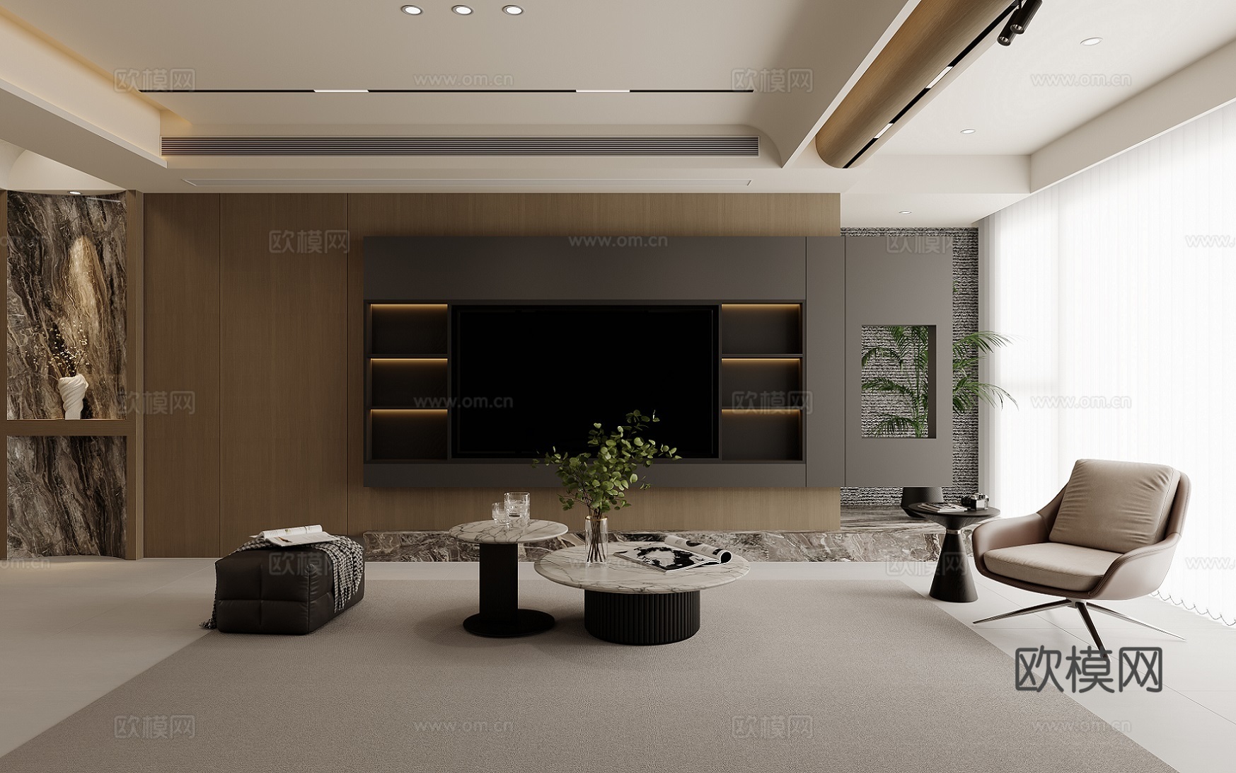 意式轻奢客餐厅3d模型