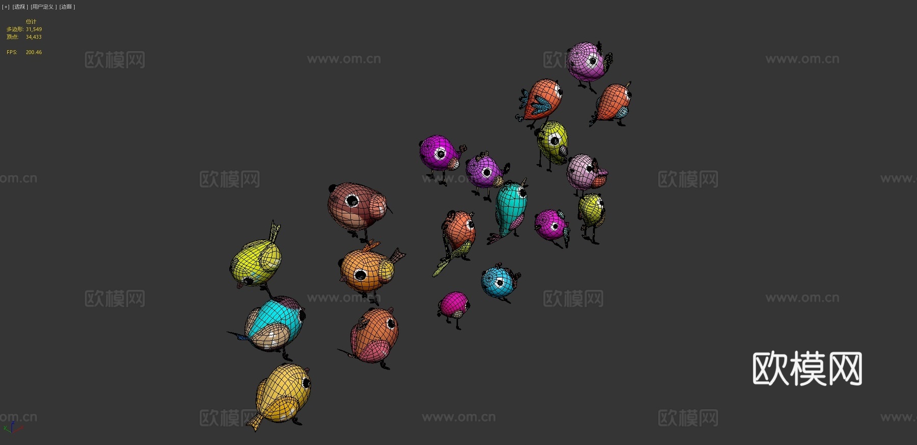 卡通鸟3d模型