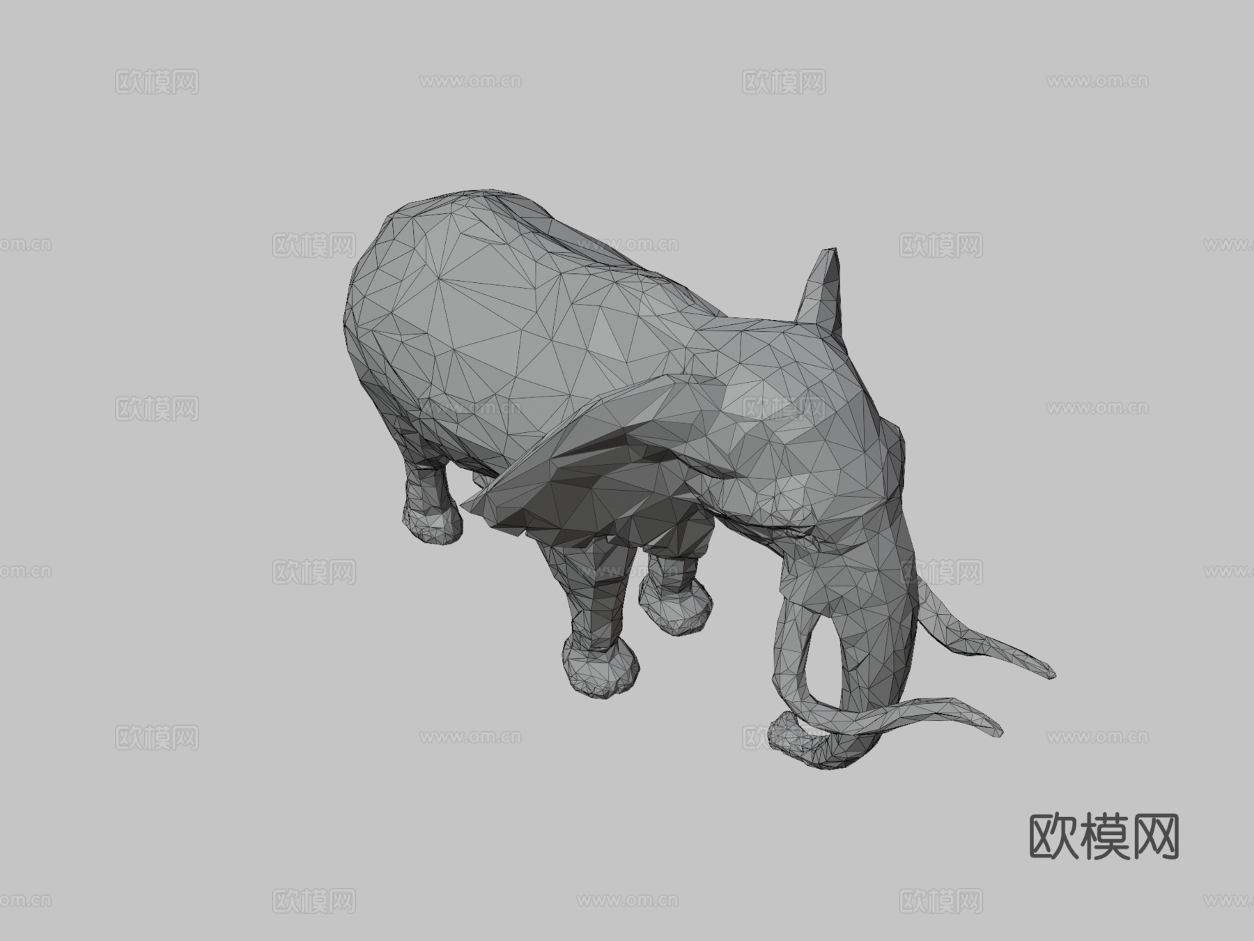 大象低多边形艺术非洲动物3d模型