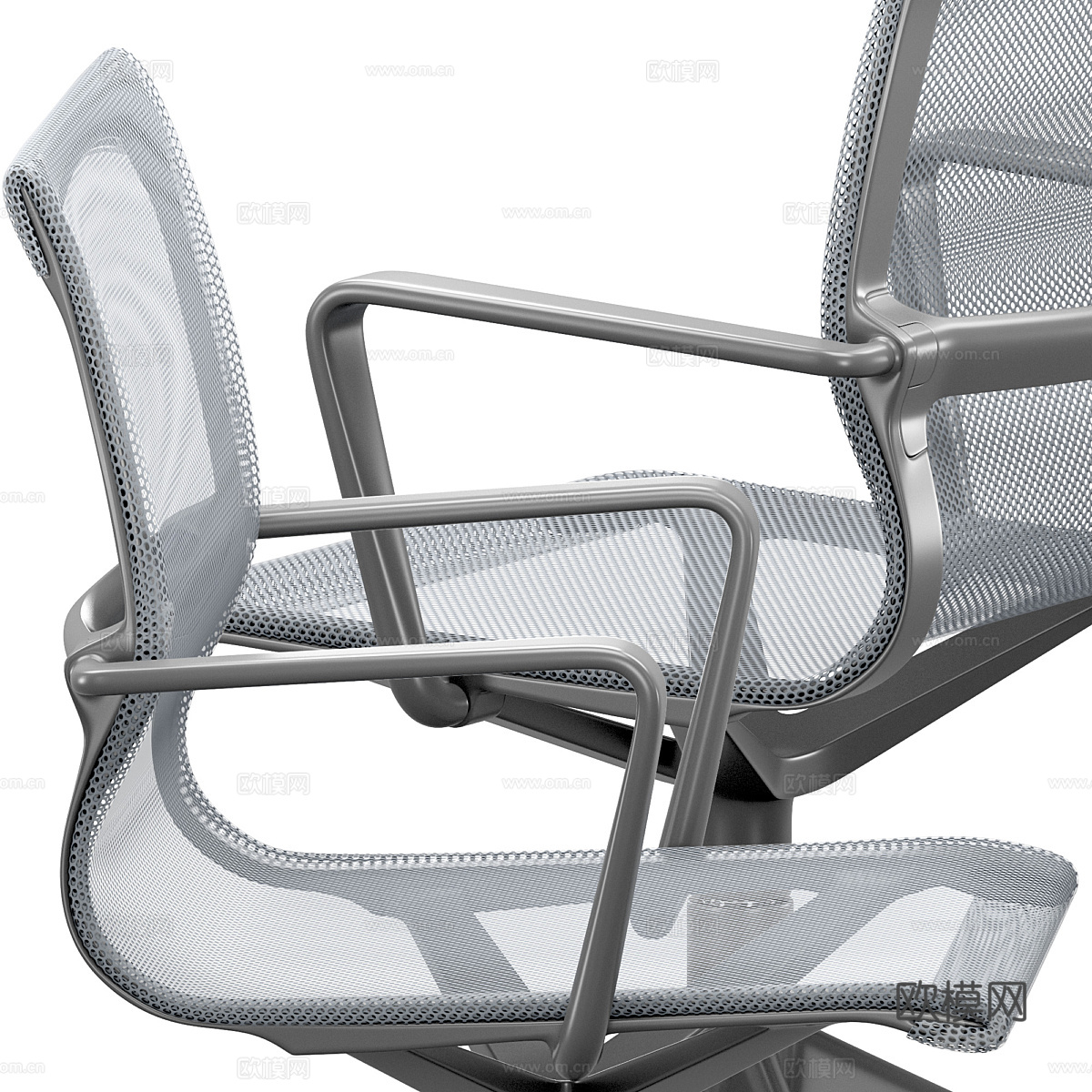 现代意式不锈钢办公椅3d模型