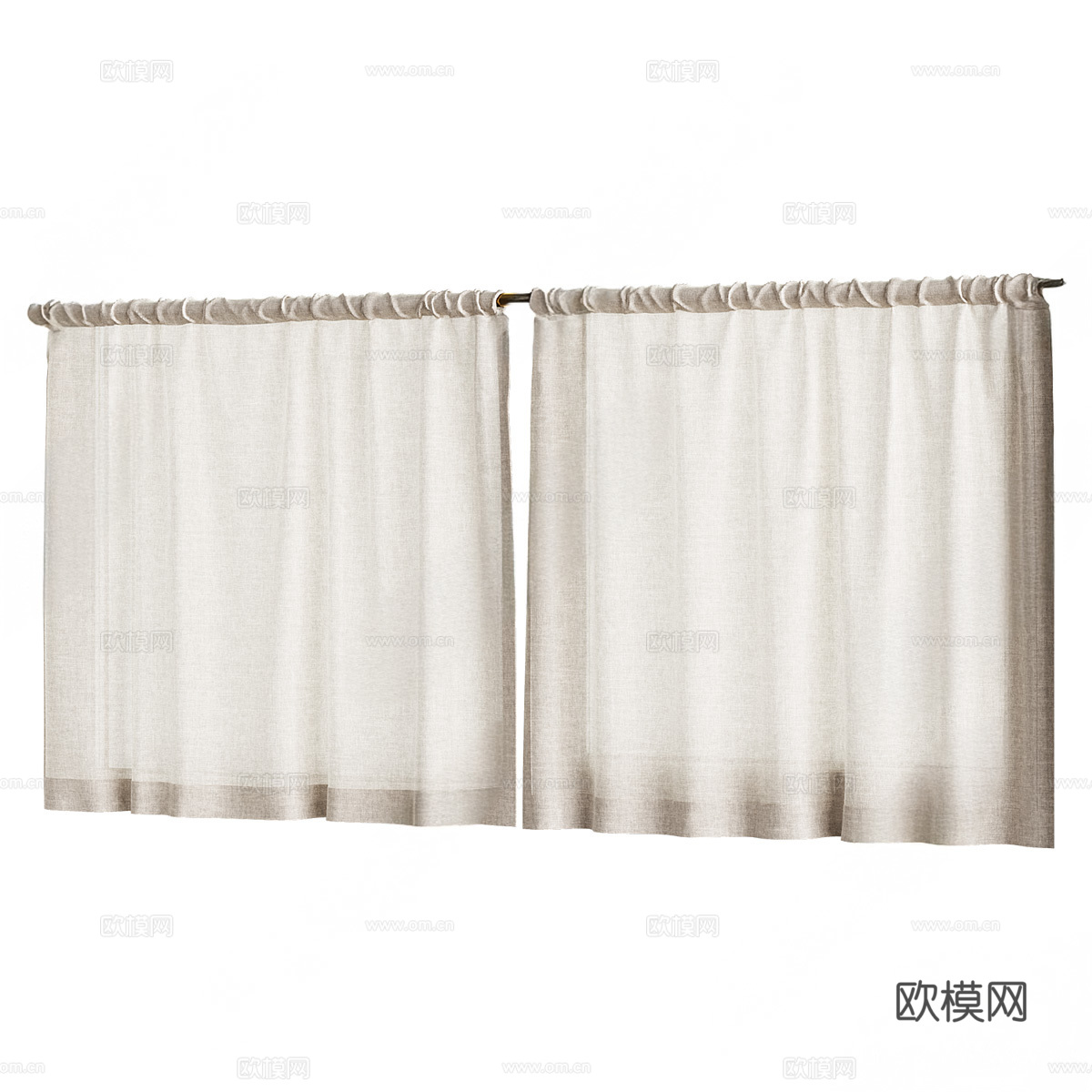 新中式现代门帘su模型