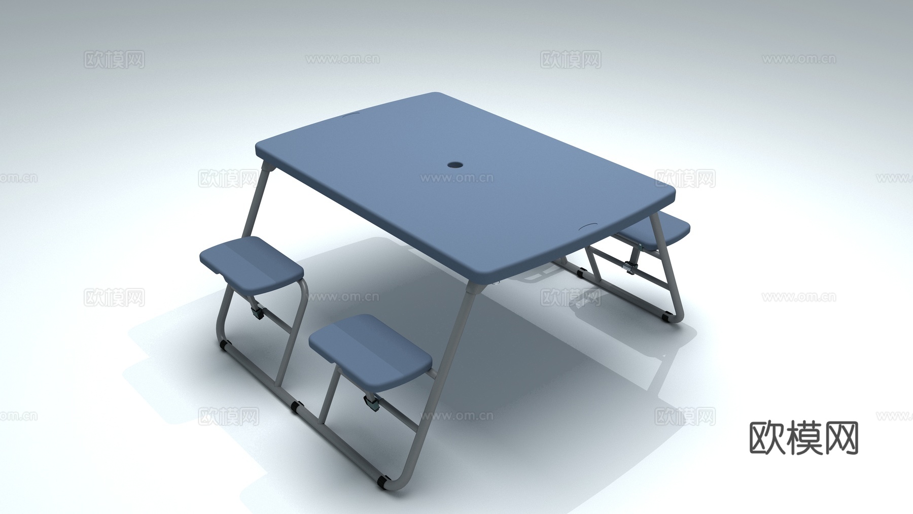 户外塑料桌椅3d模型