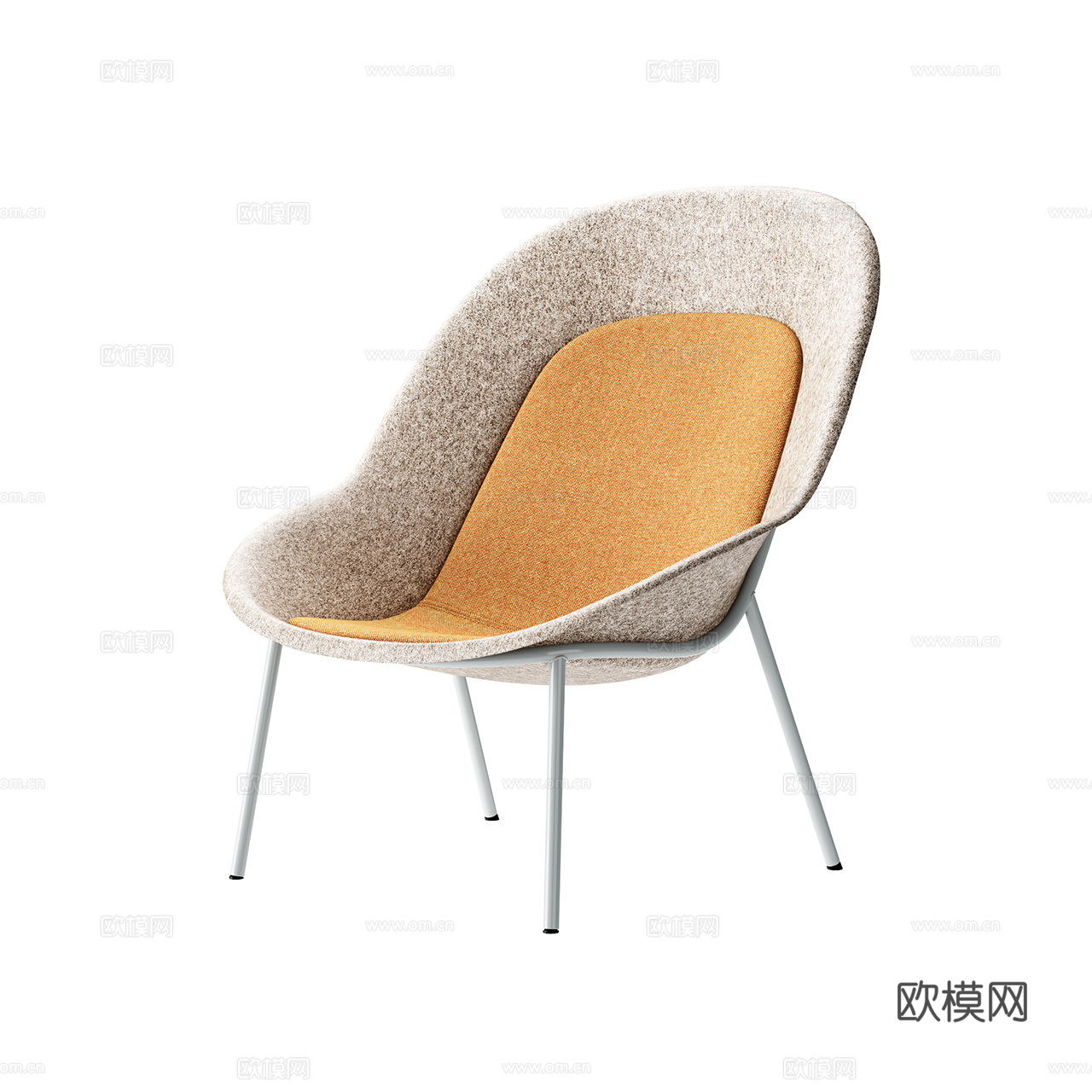 De Vorm 现代休闲椅 布艺休闲椅 躺椅 扶手椅 布椅3d模型