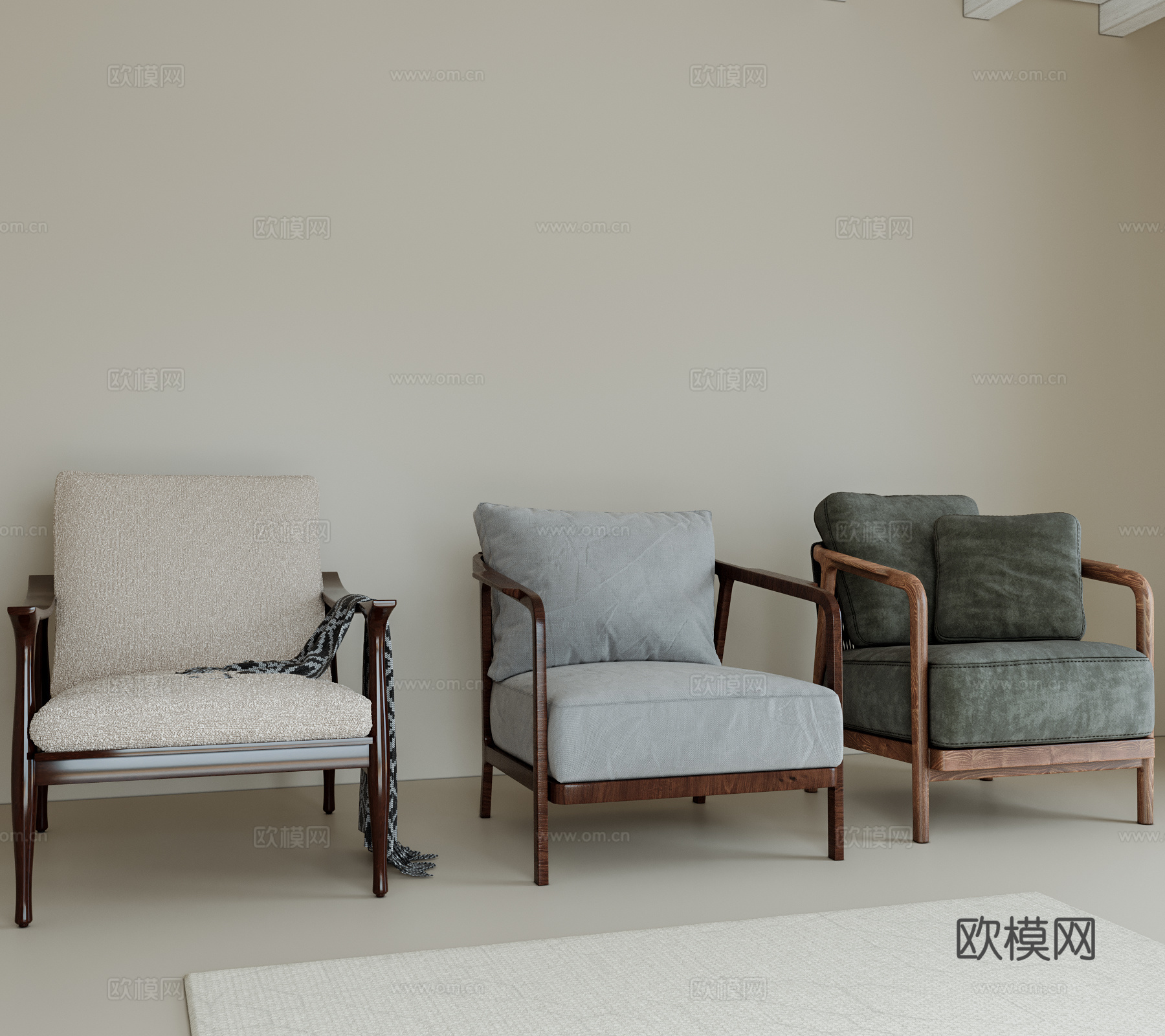 侘寂休闲椅3d模型
