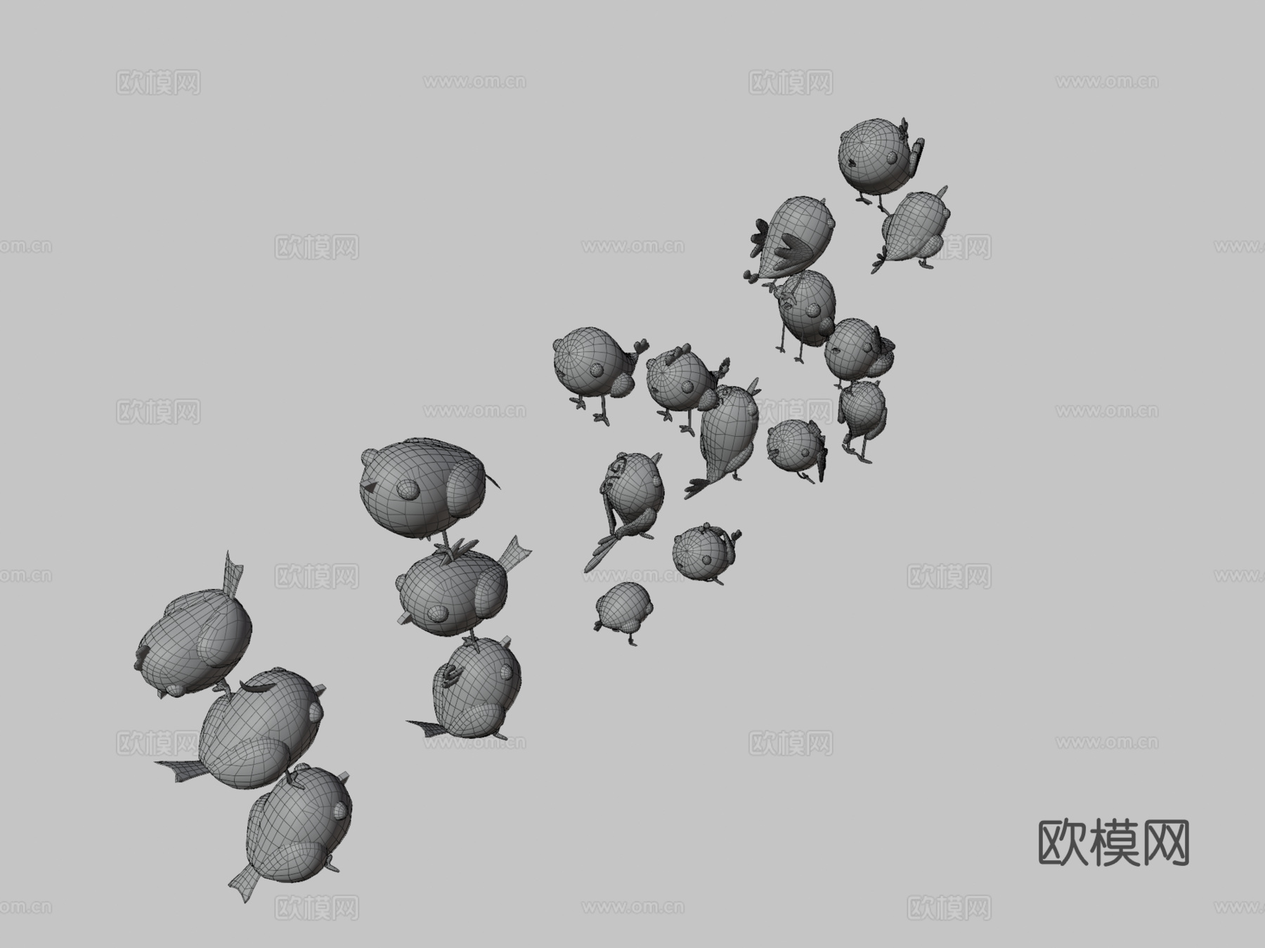 卡通鸟3d模型