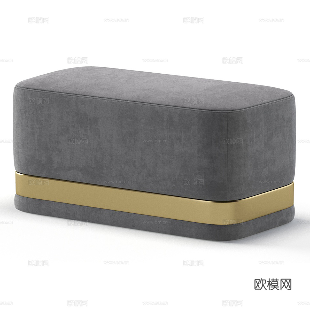 现代轻奢布艺沙发凳 脚踏3d模型