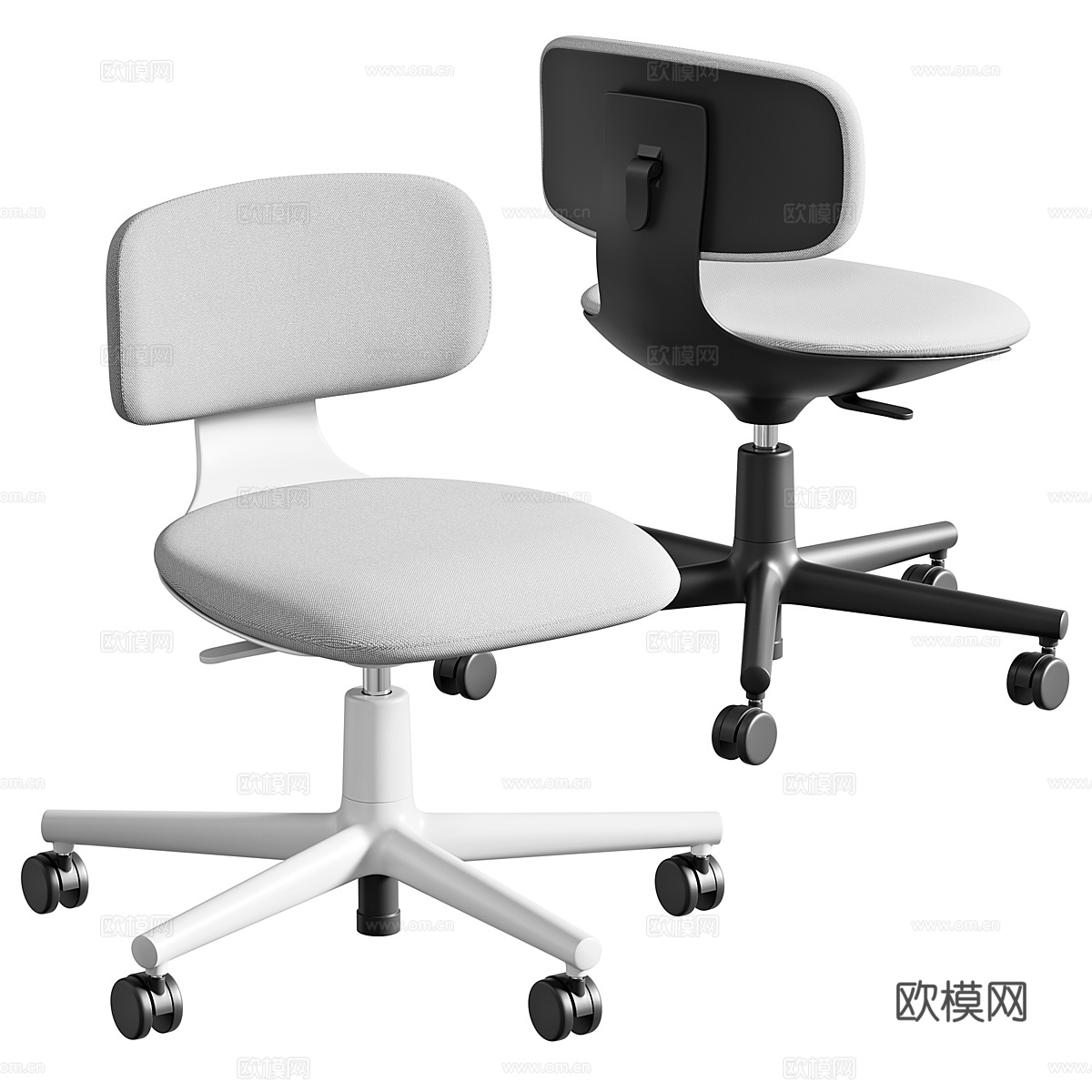 现代意式电脑椅 书椅 转椅 办公椅3d模型