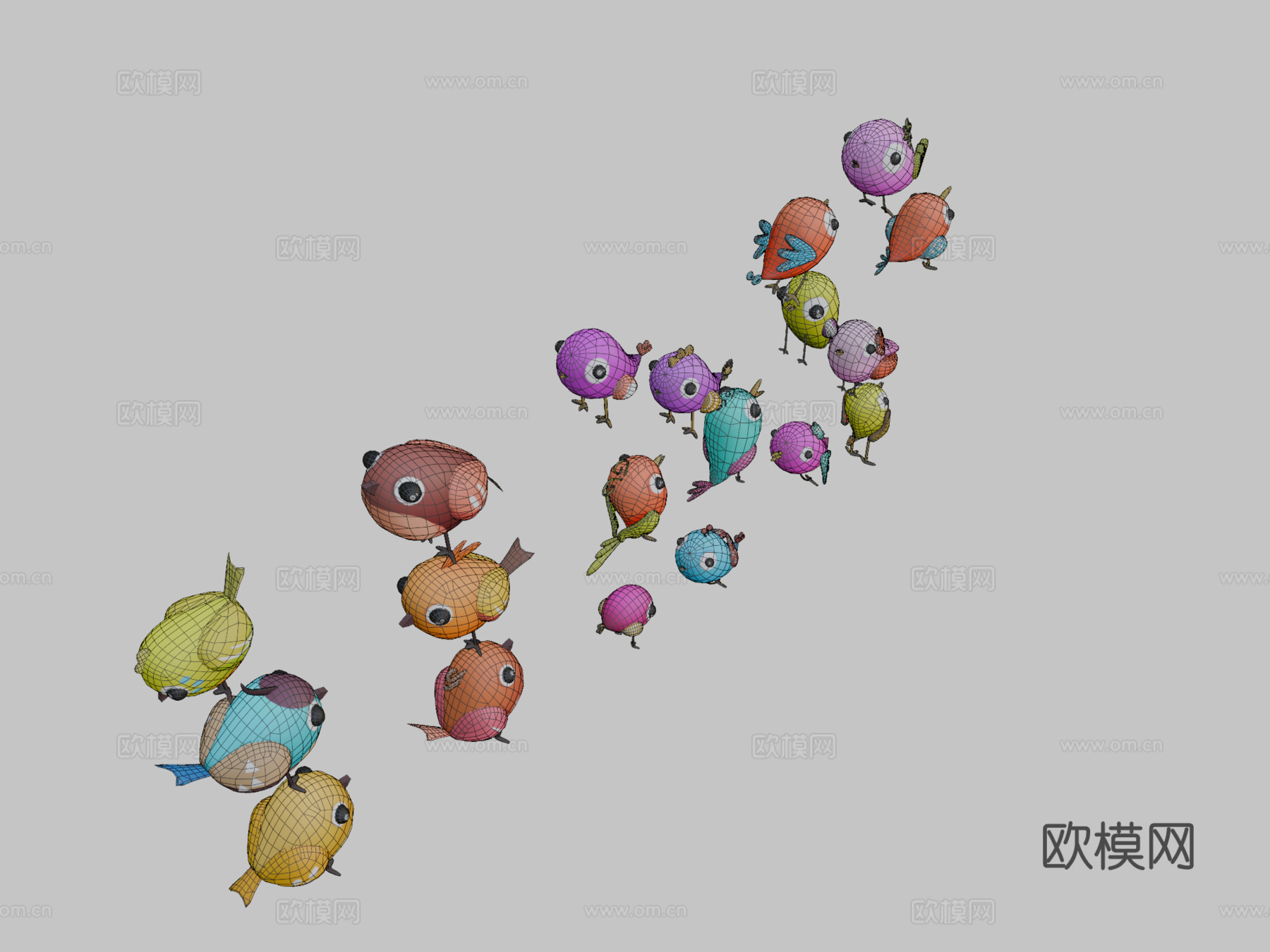 卡通鸟3d模型