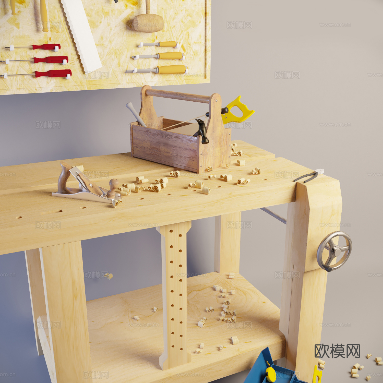 工作台 木工工具3d模型