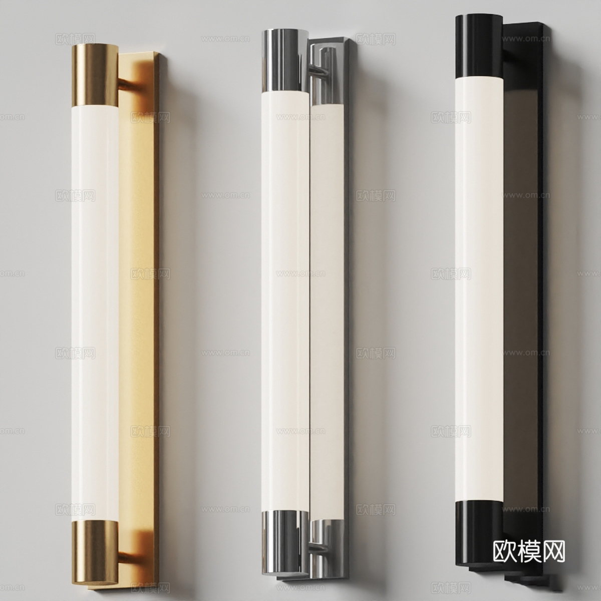 现代意式轻奢长条壁灯3d模型