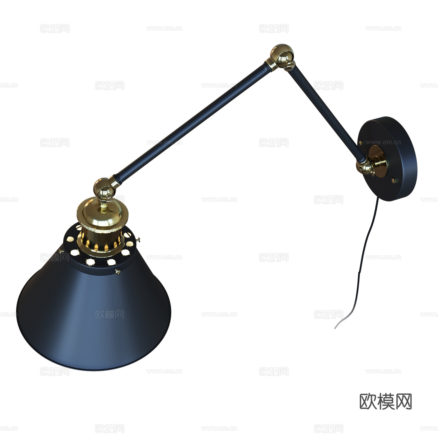 美式简约金属壁灯3d模型