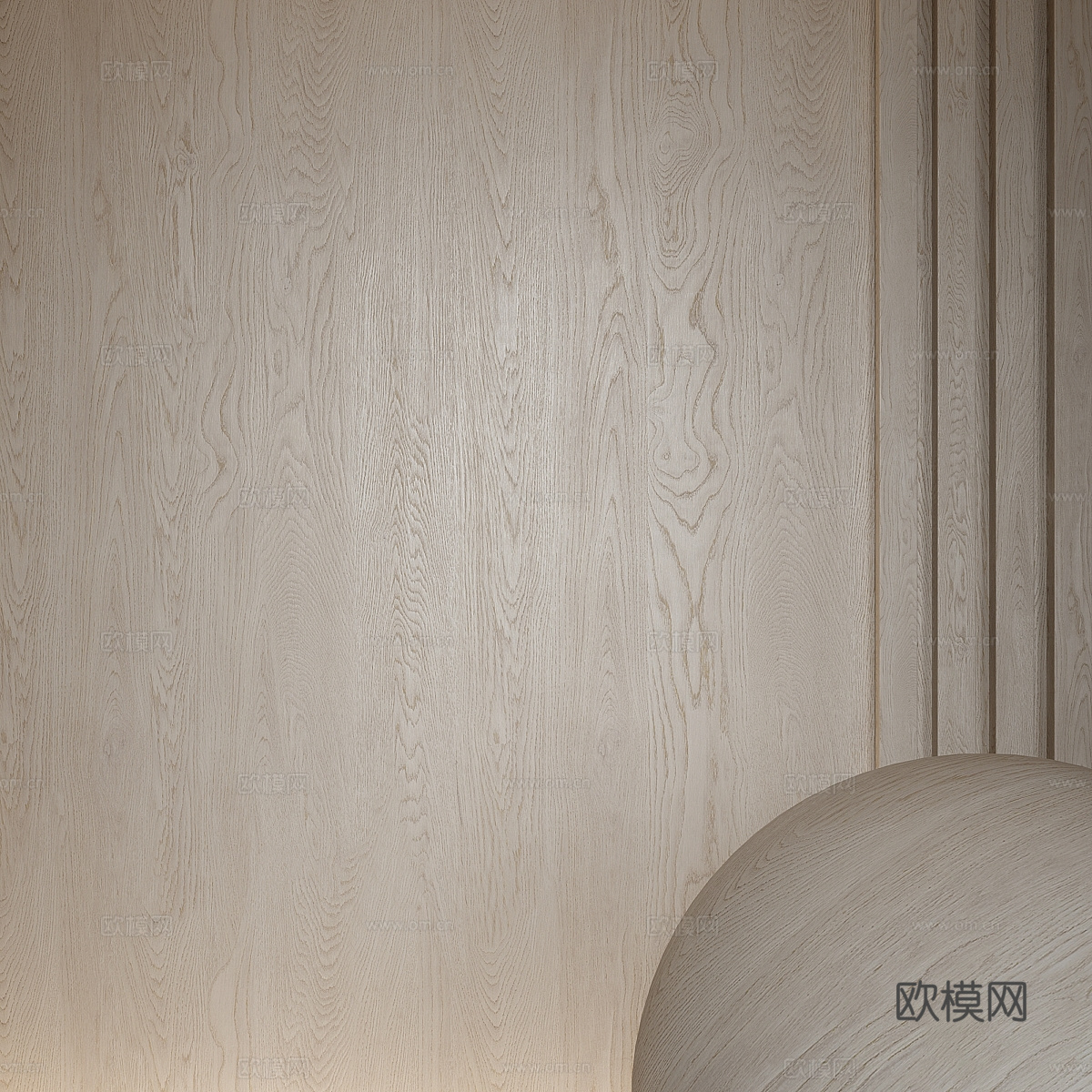 现代意式极简木纹 木饰面3d模型
