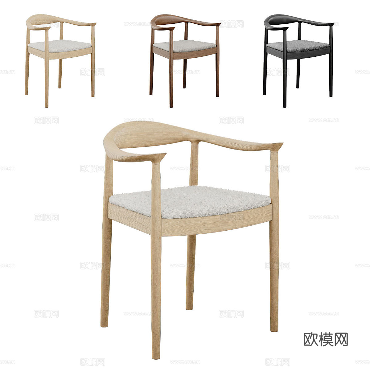 北欧简约单人椅子 椅子 简约椅子 休闲椅子 凳子3d模型