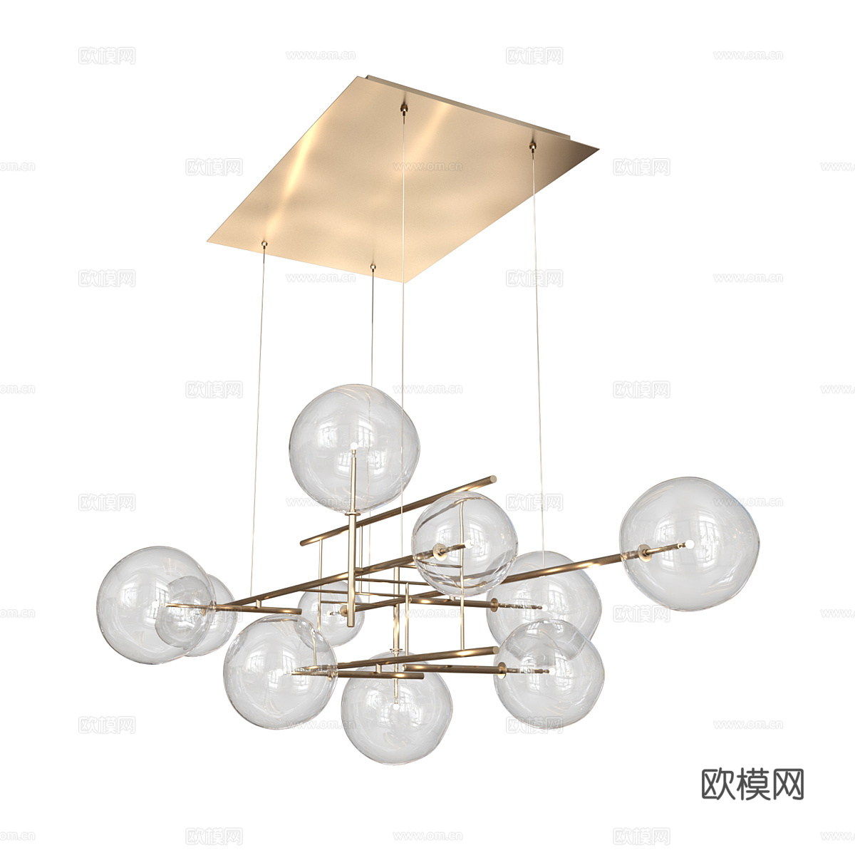 现代轻奢装饰吊灯3d模型