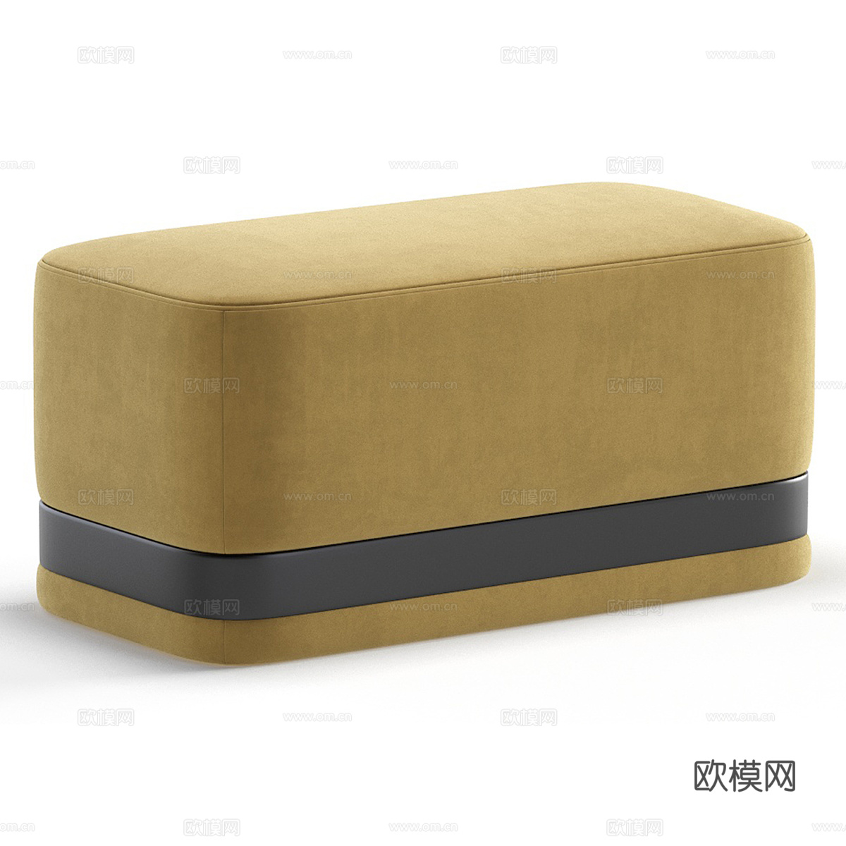 现代轻奢布艺沙发凳 脚踏3d模型