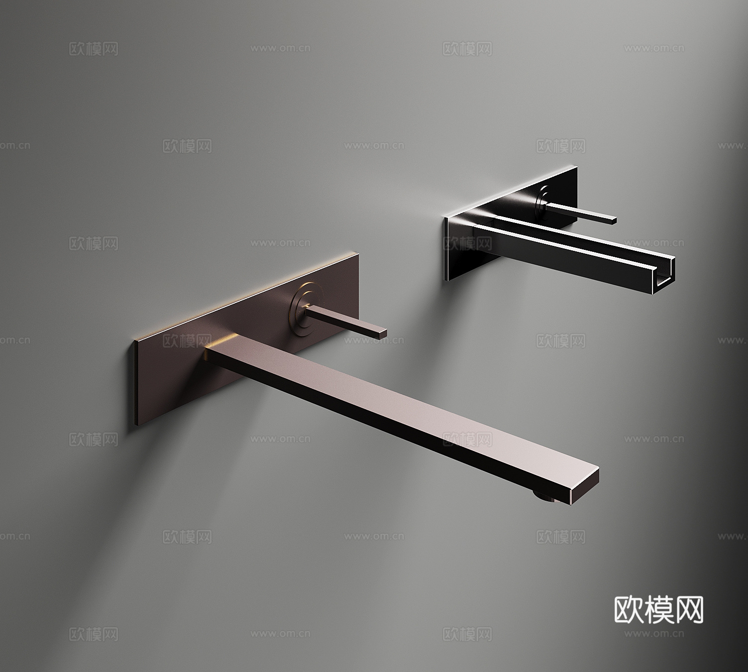 现代墙排水龙头3d模型