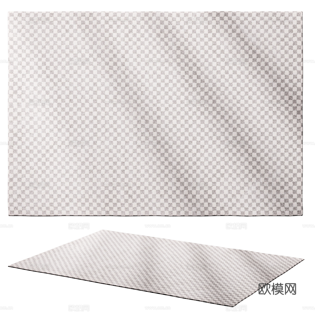 现代意式布艺地毯3d模型