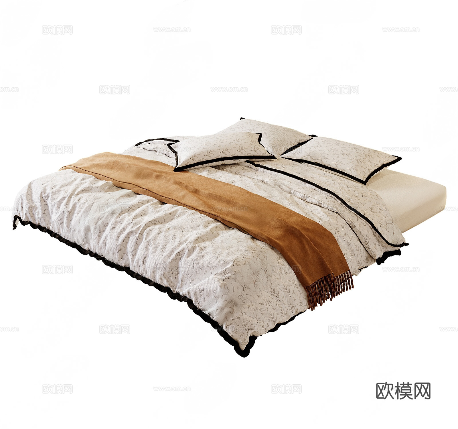 现代法式床品3d模型