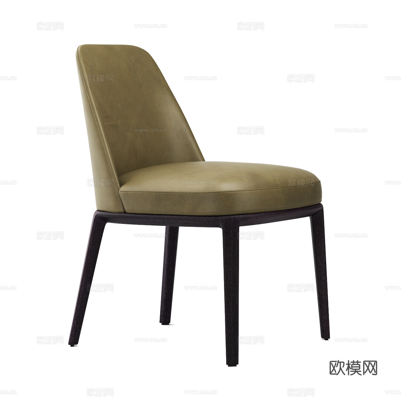 Poliform 现代极简单椅 餐椅 皮革餐椅 皮椅 书椅3d模型