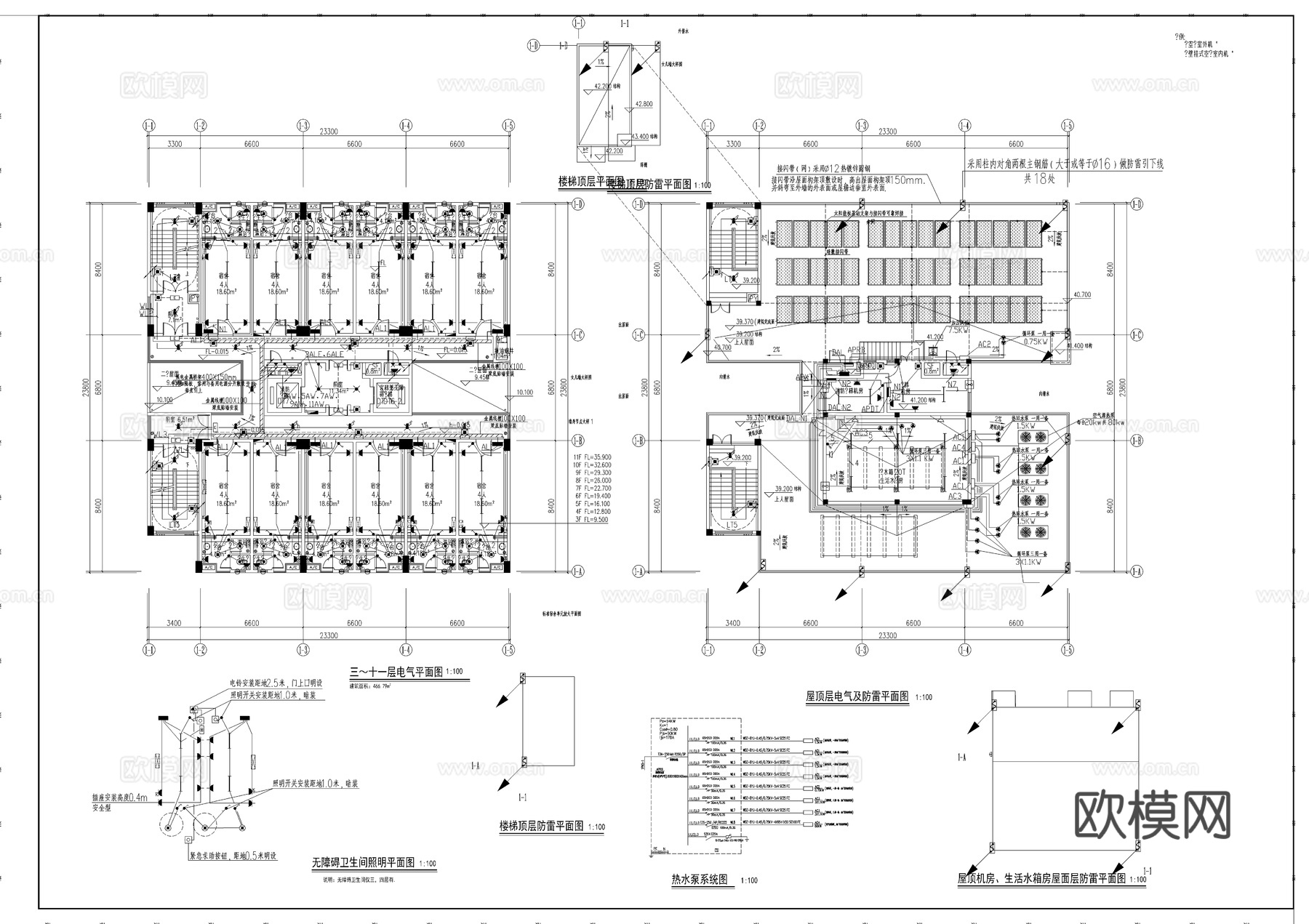 高新科技研发生产中心太阳能布置图cad施工图