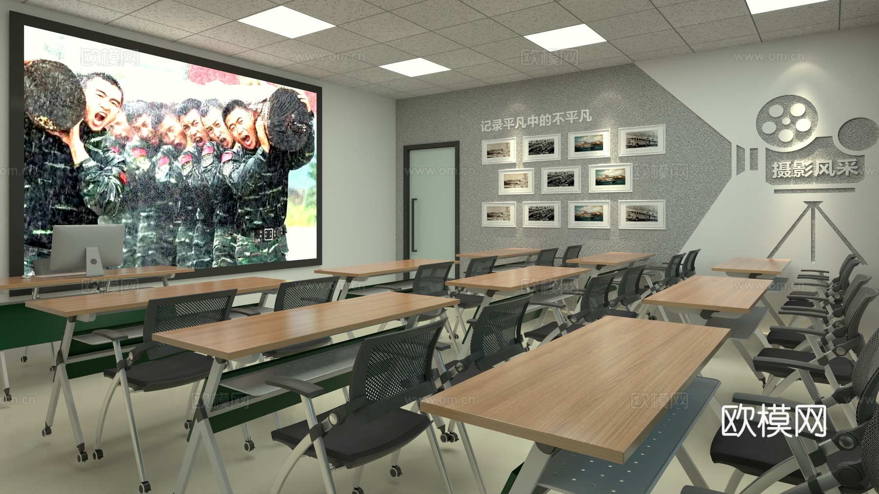 党建展厅设计-退役军人活动室3d模型