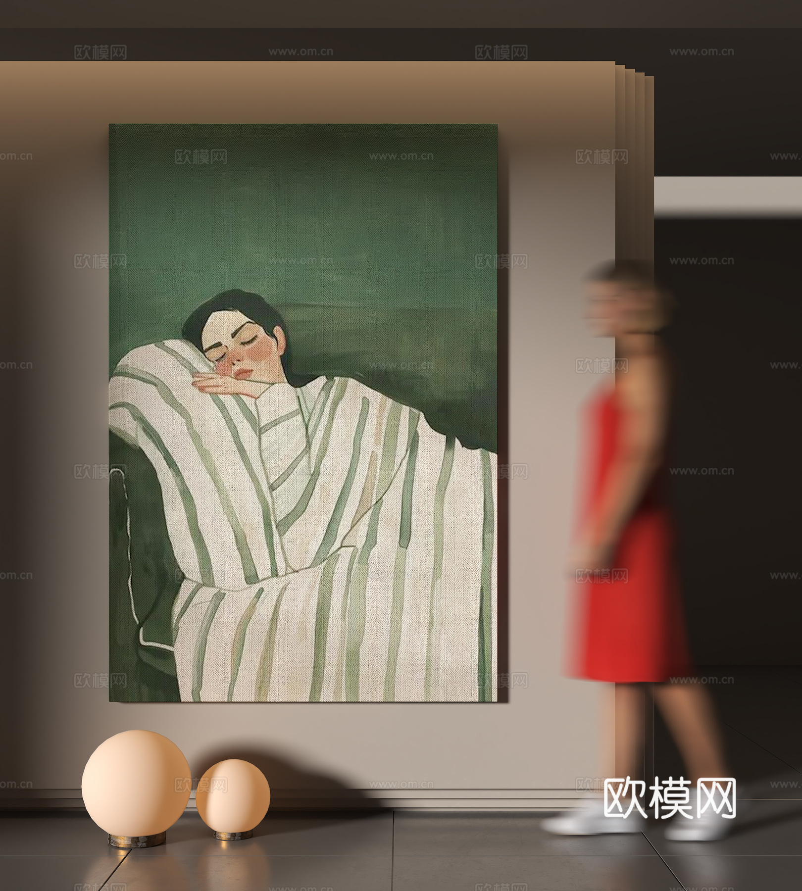 现代艺术画展厅su模型