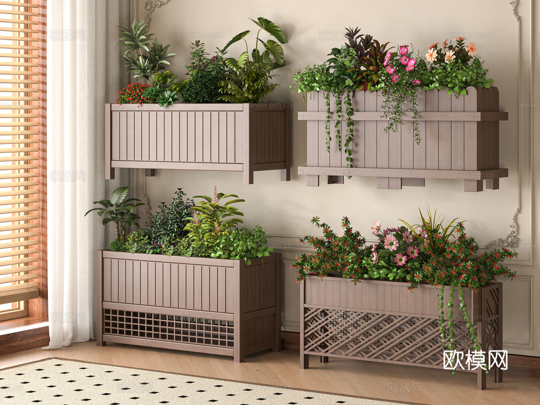 现代花箱3d模型