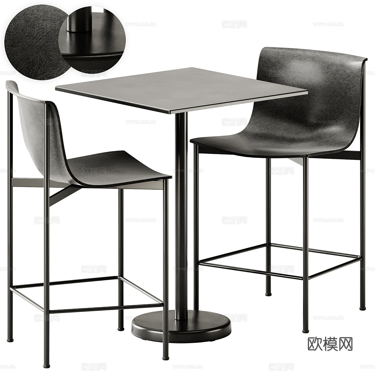 现代意式极简休闲桌椅3d模型
