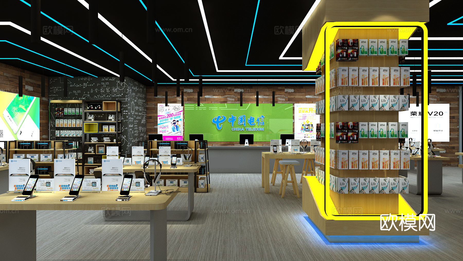 手机通讯营业厅手机卖场通讯卖场3d模型
