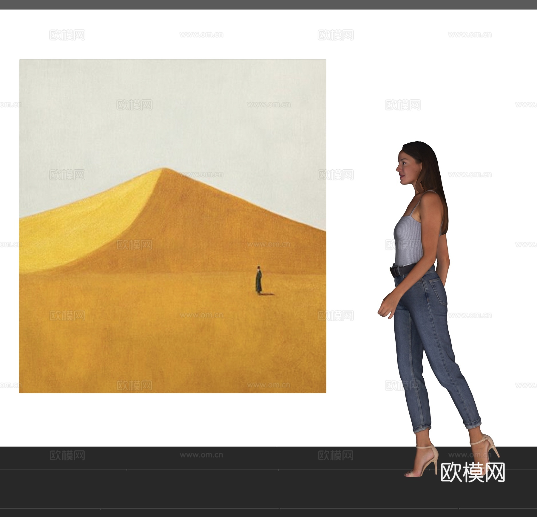 现代风景装饰挂画su模型