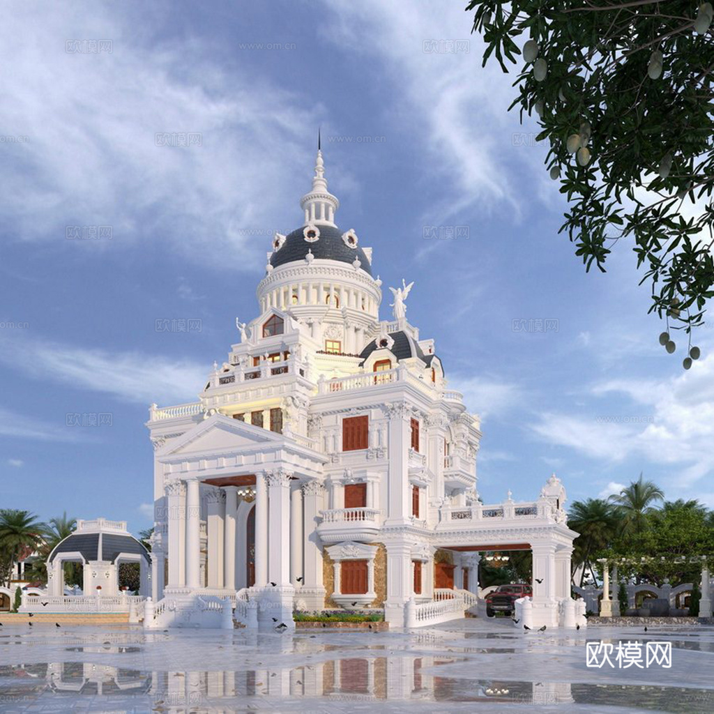 欧式别墅 自建房 建筑外观su模型