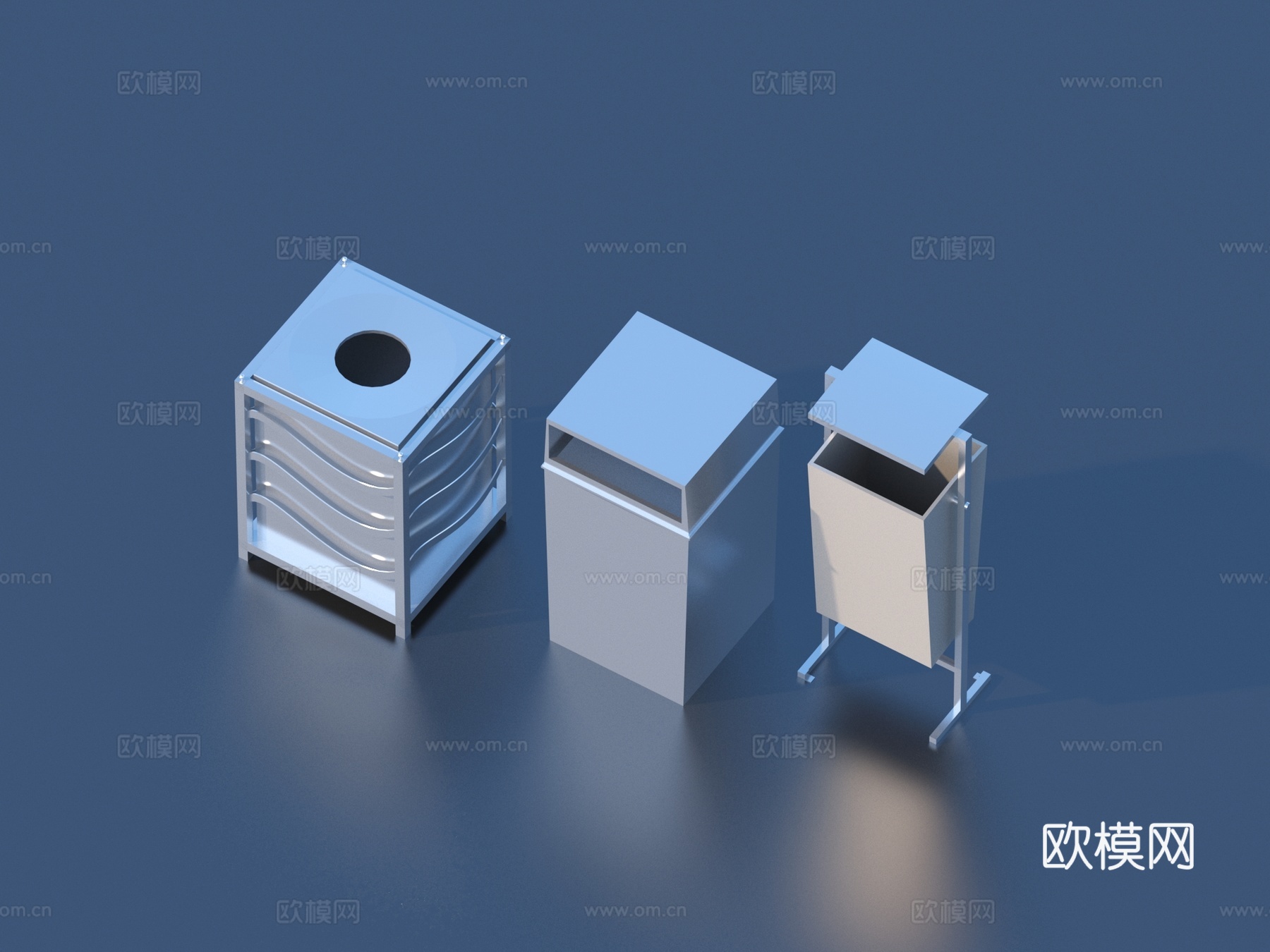 回收桶 垃圾桶 小品3d模型