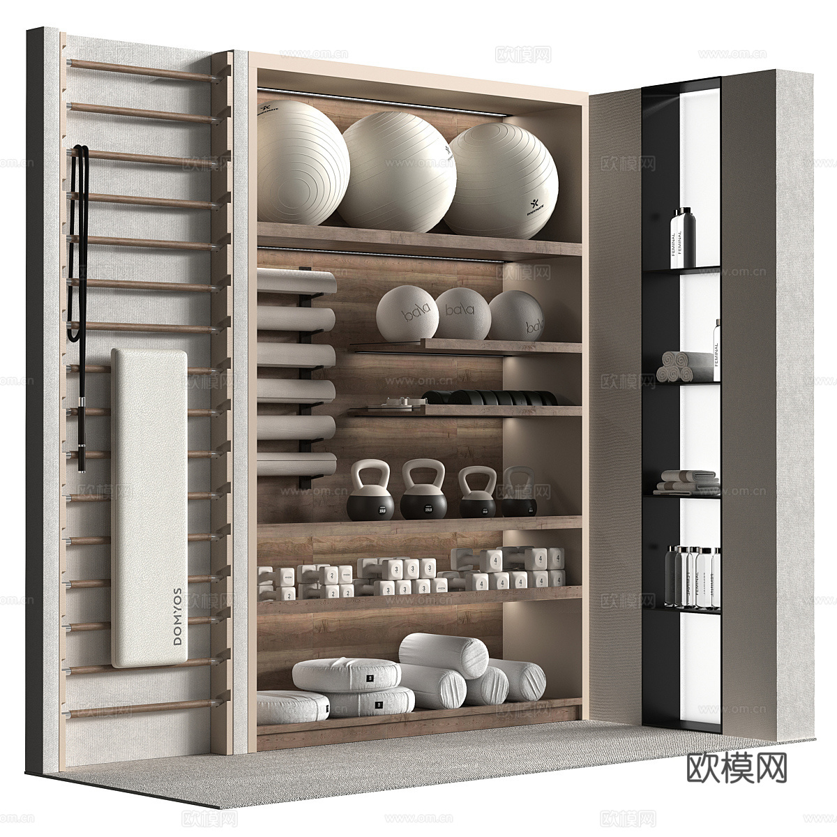 现代瑜伽运动健身器材3d模型