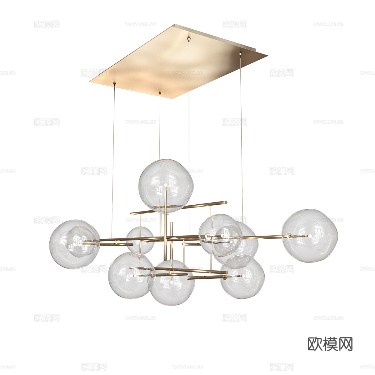 现代轻奢装饰吊灯3d模型