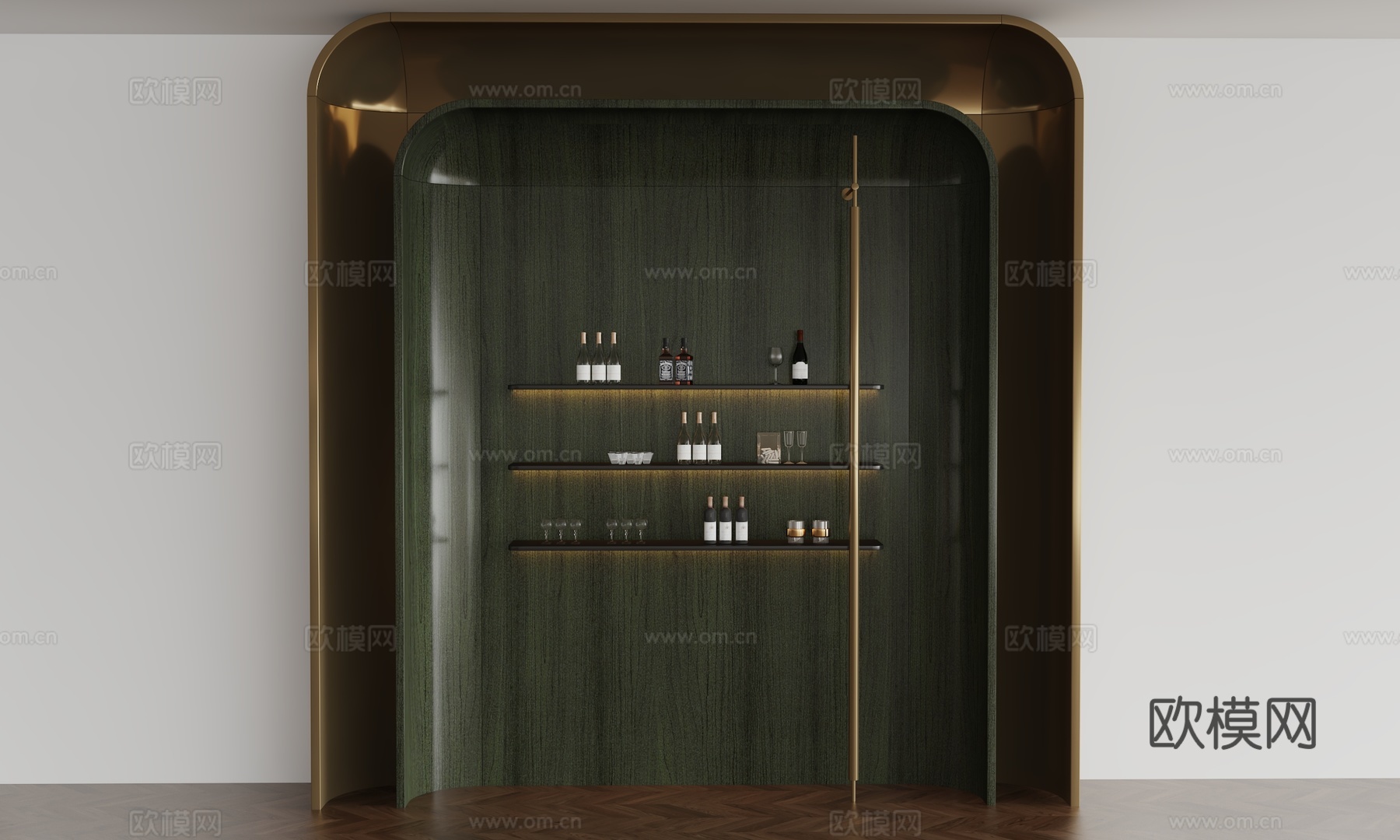 现代酒柜3d模型下载