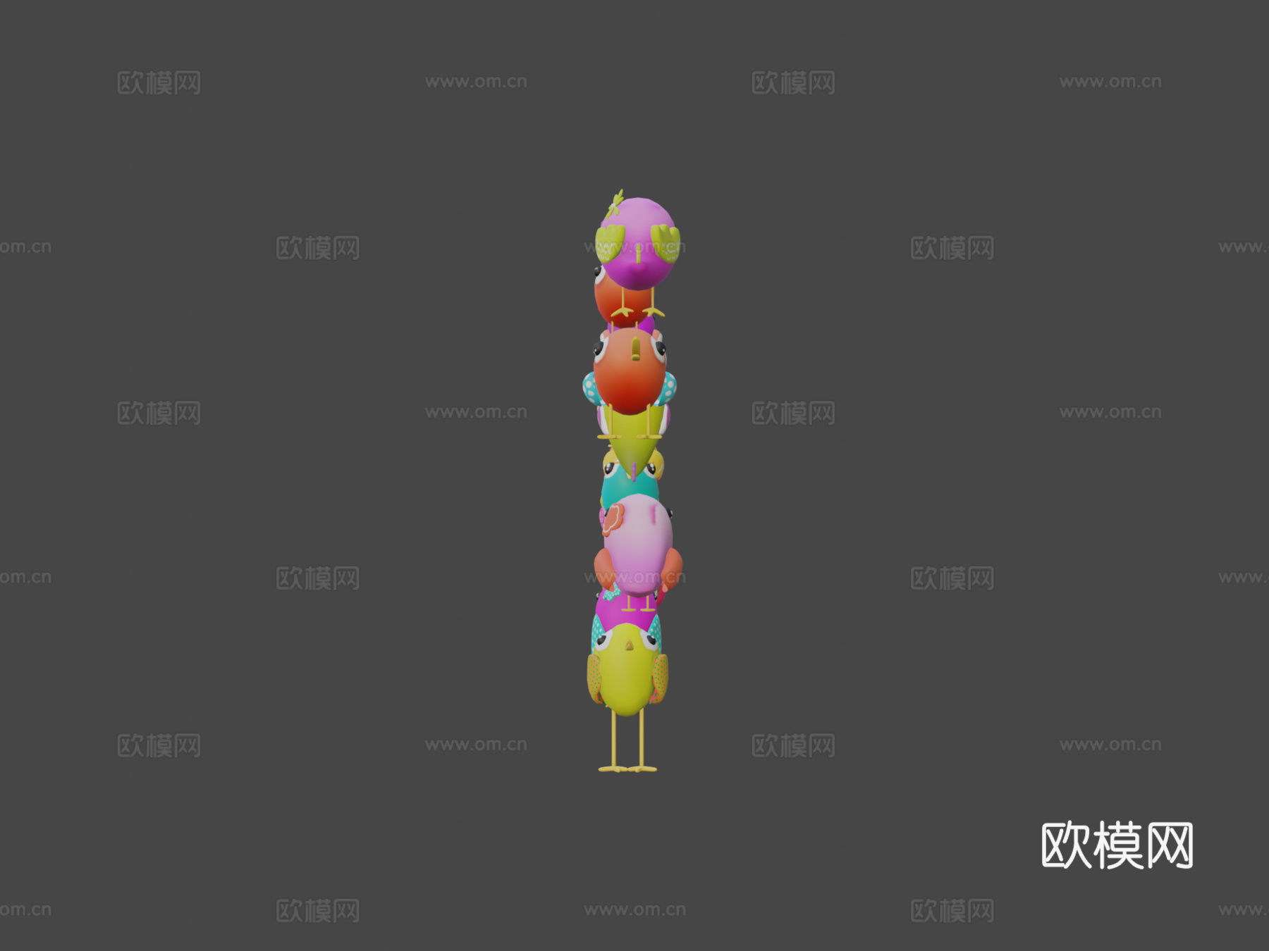 卡通鸟3d模型