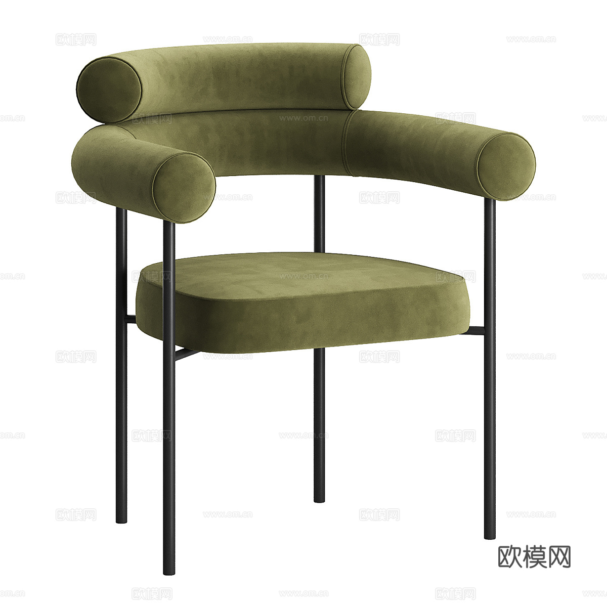 现代意式圆餐桌椅3d模型