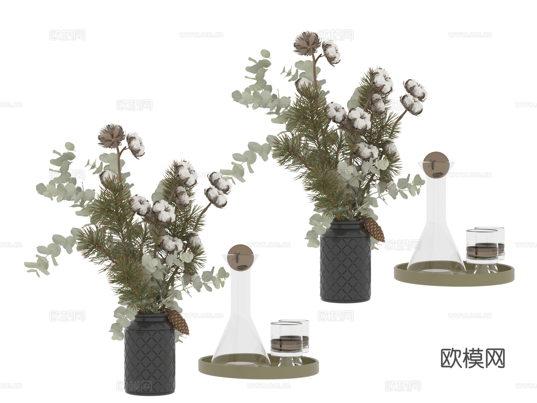 摆件 花盆su模型